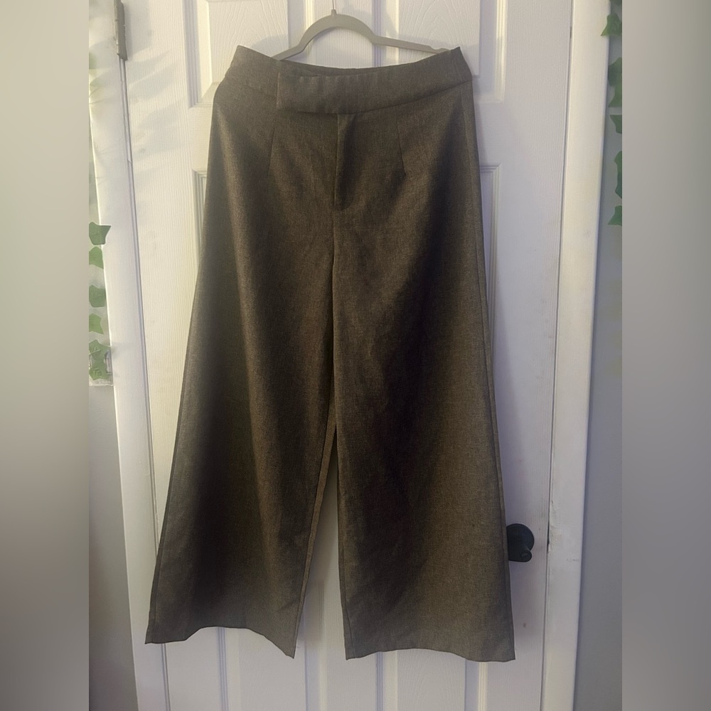 Wide Leg Brown Trousers